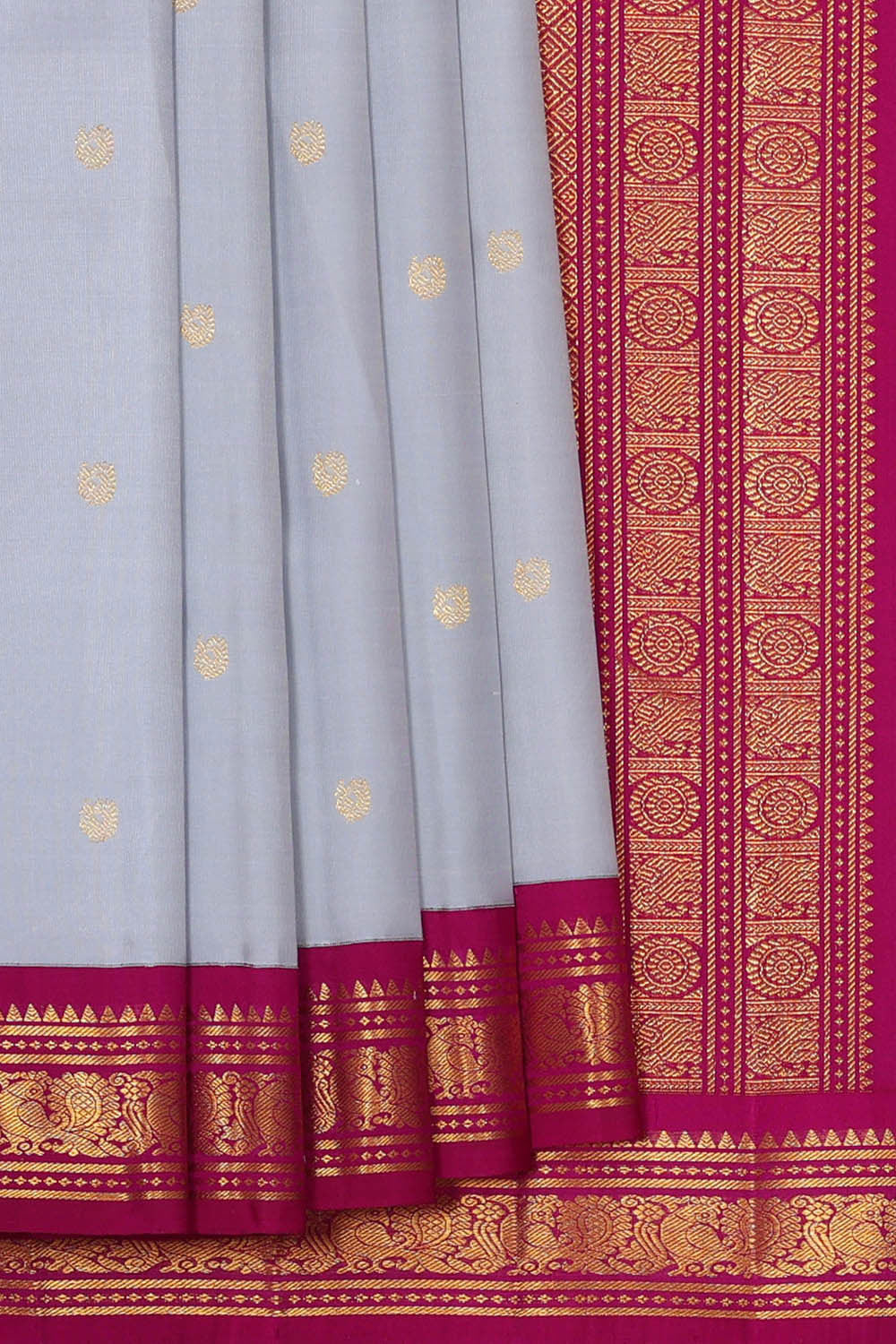 Image of Kanchipattu Grey Brocade Saree